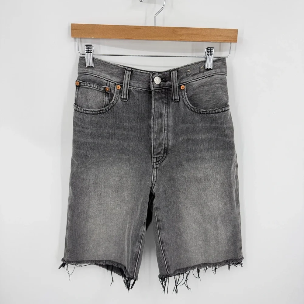 Madewell | High-Rise Long Denim Shorts in Bronxdale Wash Size 25 Style MC657‎